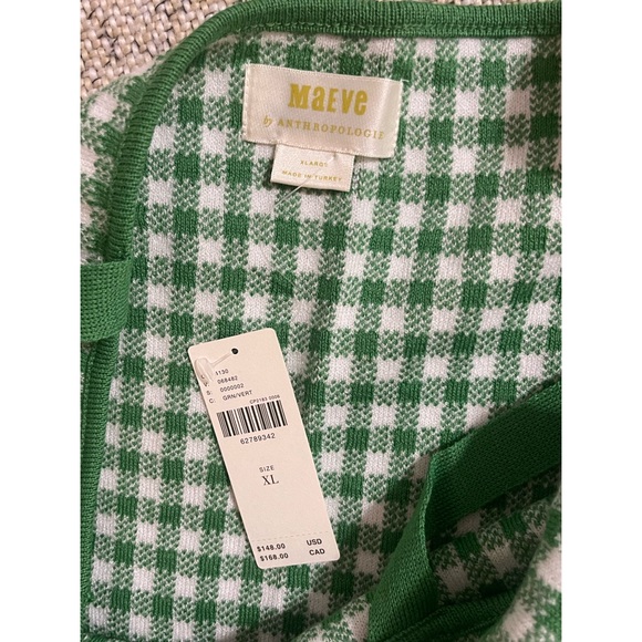 Anthropologie Gingham Knit Mini Dress NWT SZ XL - Picture 7 of 14